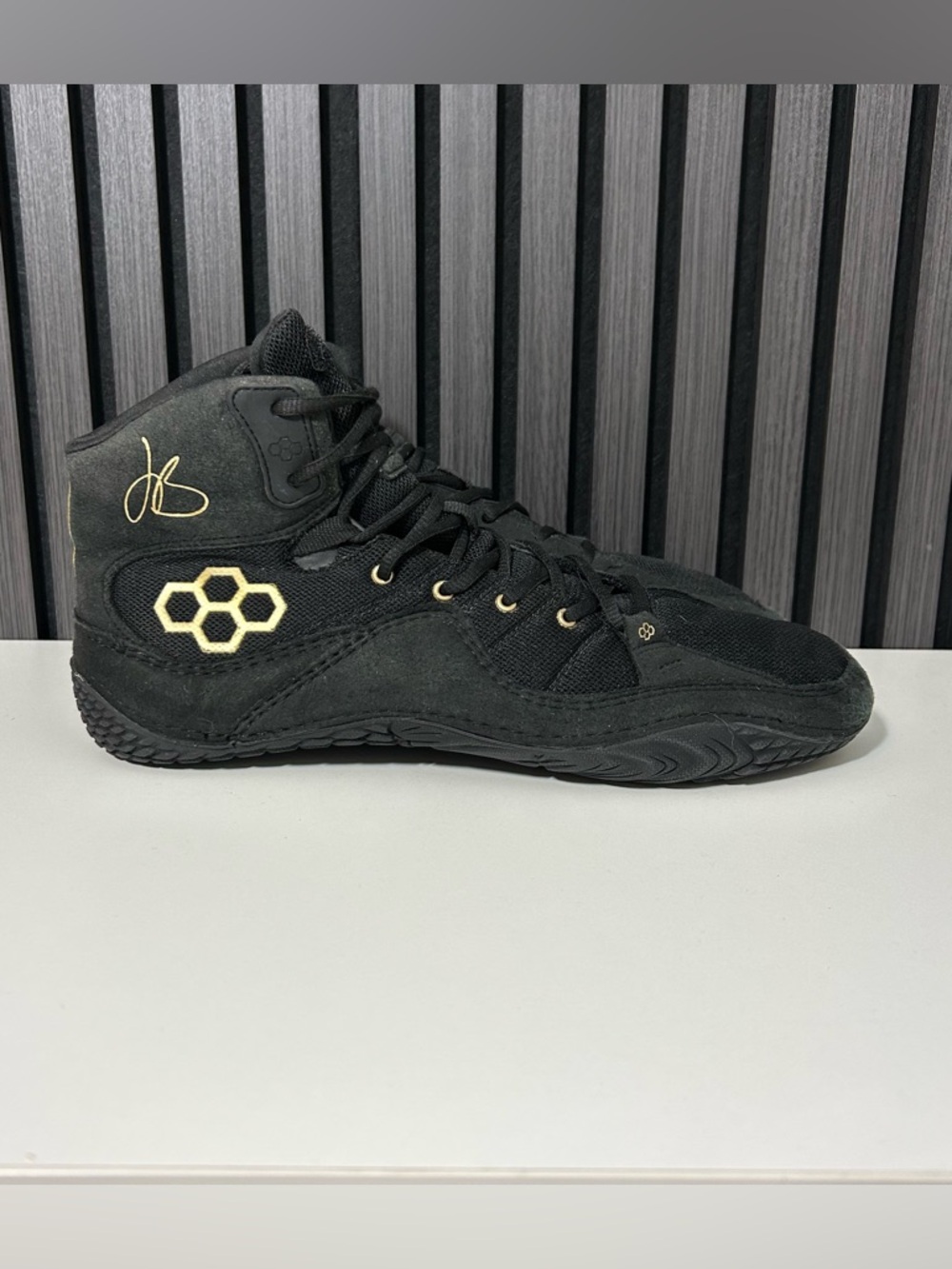 Rudis jb1 black gold wrestling shoes